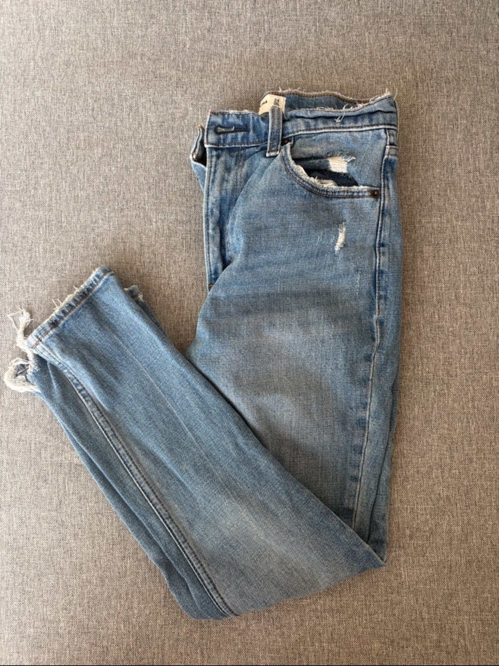 Abercrombie & Fitch Light Blue Skinny Distressed Jeans